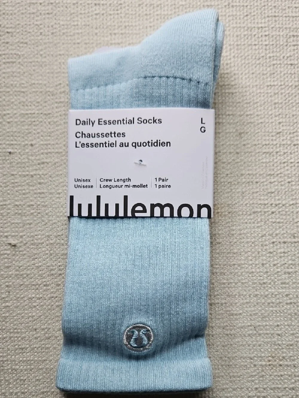 lululemon athletica Unisex Daily Essential Crew Socks - Light Blue